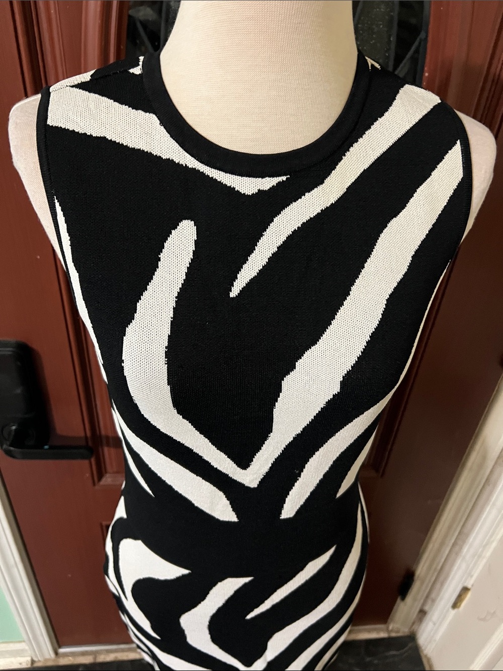 New York & Company Black and White Zebra Print Sheath Dress - Picture 5 of 6